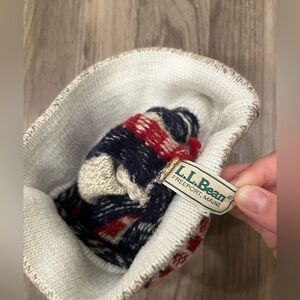 Vintage L.L. Bean Red and Navy Knit Hat